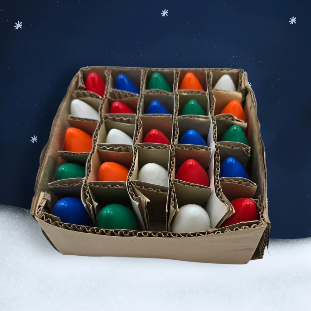Vintage Color Holiday Decorating Replacement Light Bulbs Set 24Pk Christmas C9